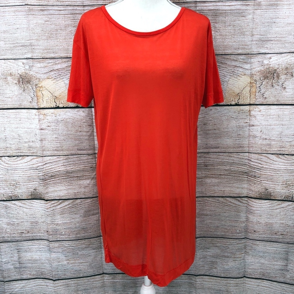 By Malene Birger Red Swim Coverup with Relaxed Silhouette